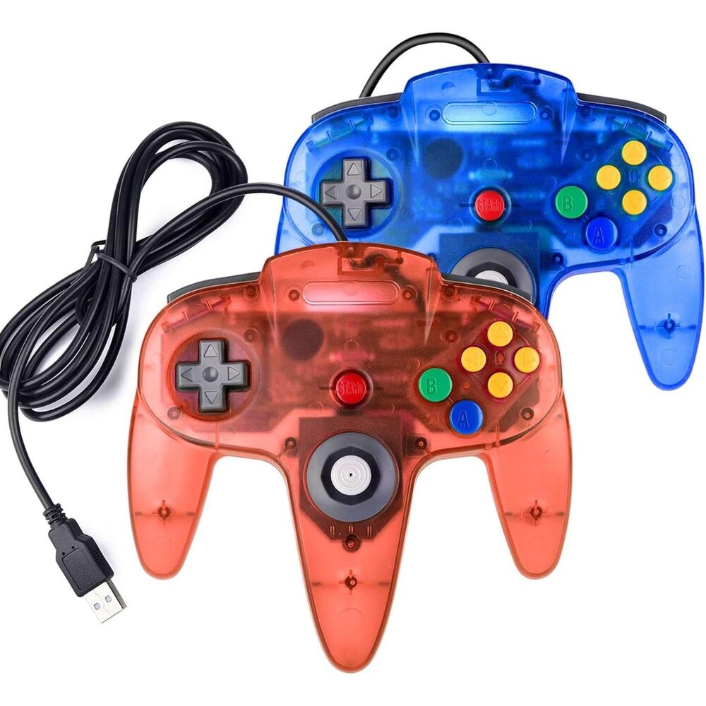 2 Packs USB Retro Controllers PC N64 Game Pad Joypad Windows PC MAC Raspberry Pi